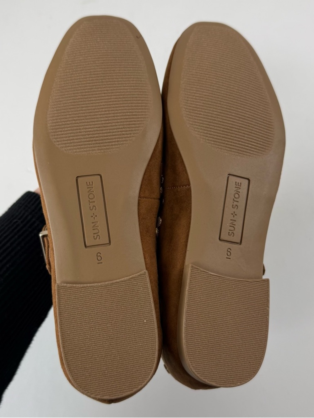 Sun + Stone Caia Maryjane Studded Flats Womens 6M Tan Gold NEW - Picture 7 of 11